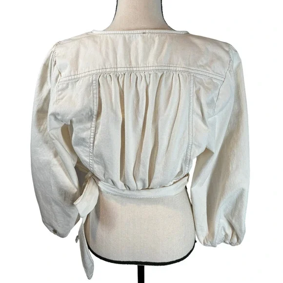 Free People Cream Wrap Blouse - Picture 8 of 14